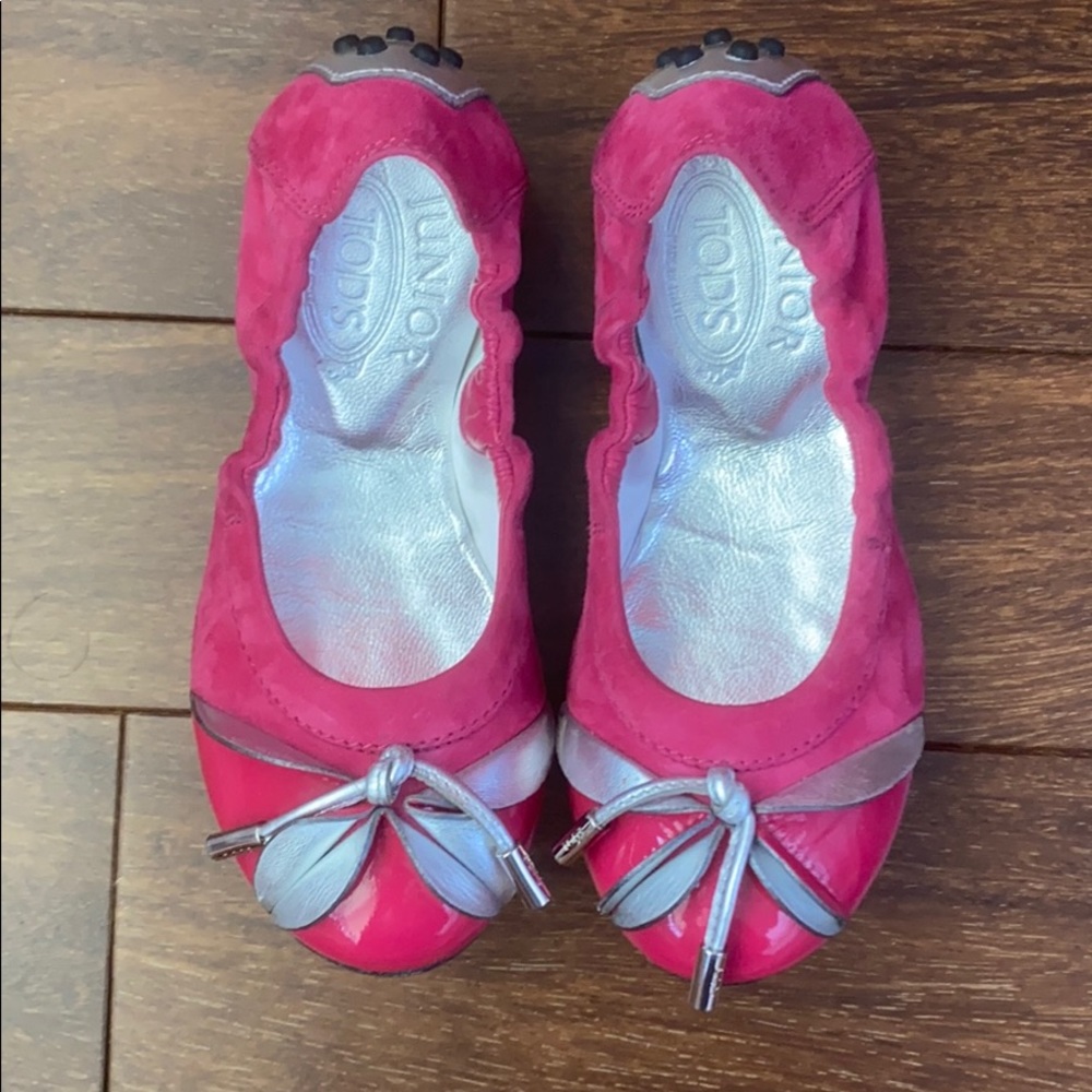 Tod's Pink Kids Shoes with Silver Accents